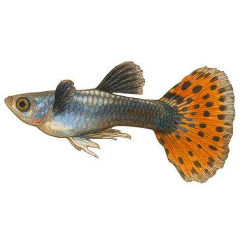 Poecilia ret. (in pair) platinum red mozaik big ear