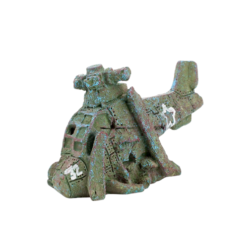 Aquarium helicopter wreck decoration - 6,5 cm