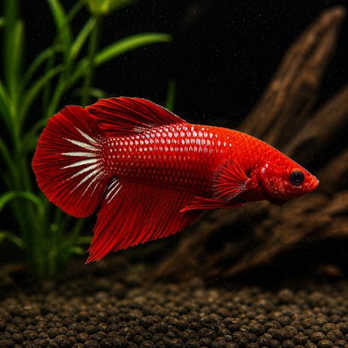 Betta spl. male plakat hellboy red