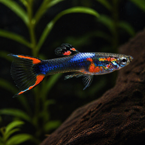 Endler guppy black flame