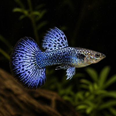 Poecilia ret. (in pair) platinum blue dragon