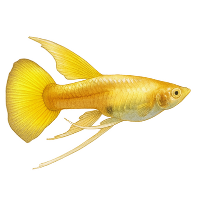 Poecilia ret. (in pair) full gold 24K