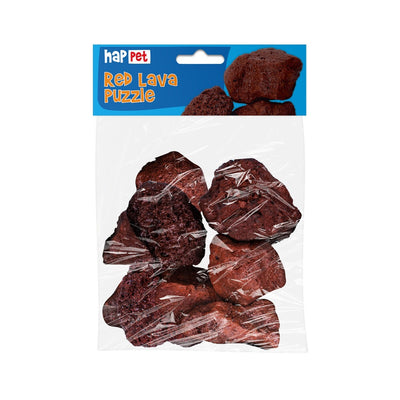 Red lava puzzle pieces Happet